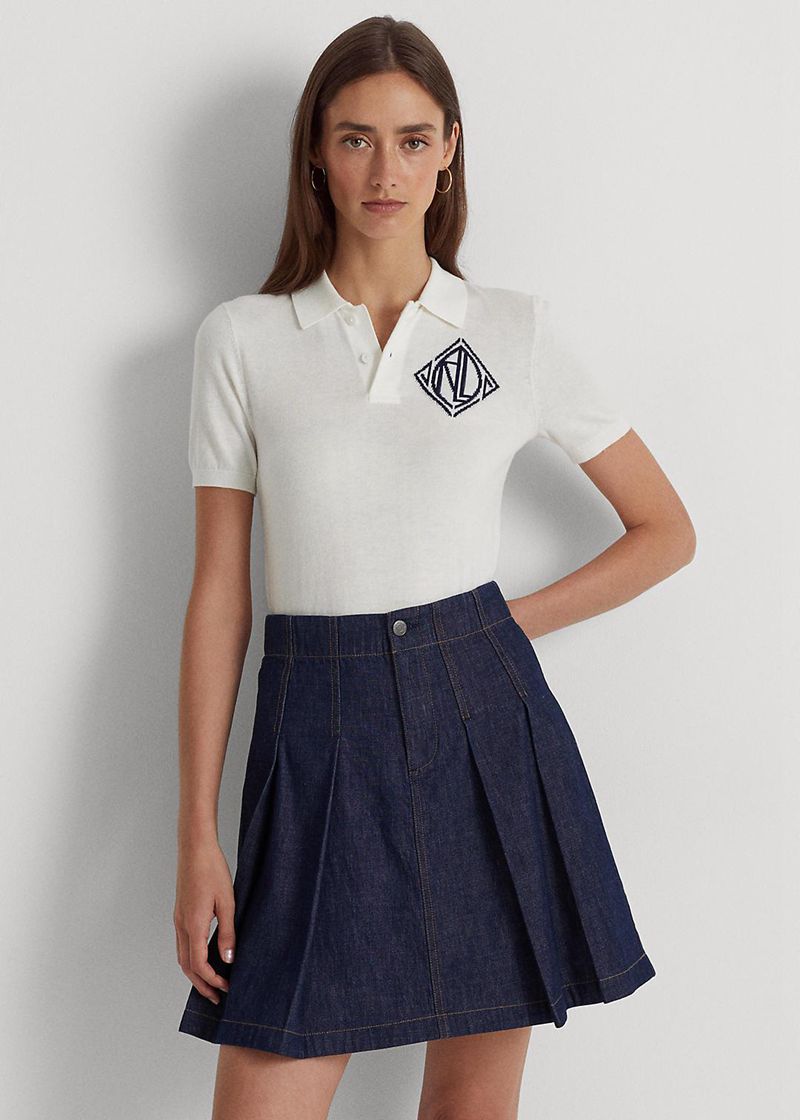Polowka Lauren Damska Białe Jersey 275418-UYZ